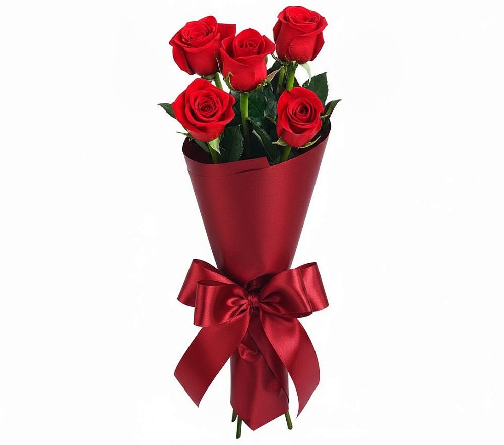Букет 5 Красных роз Эдлесс Лав в Варгаши