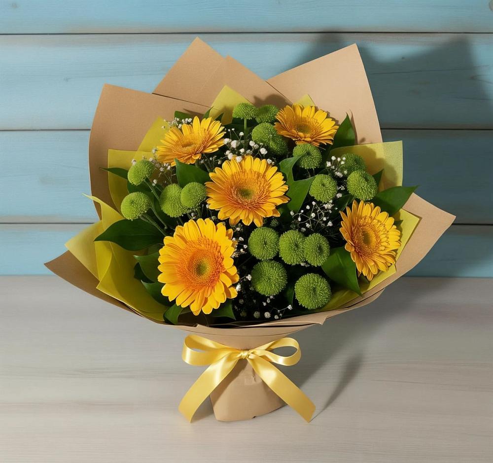 Букет цветов из: Герберы и Хризантемы в Варгаши