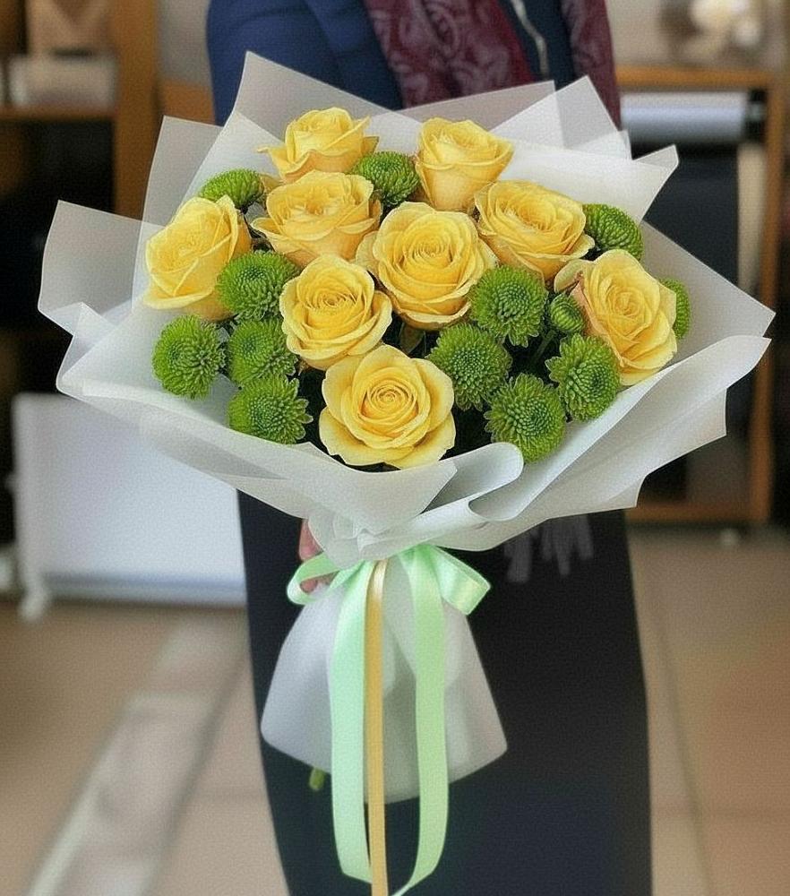 Букет цветов из: Хризантемы и Розы в Варгаши