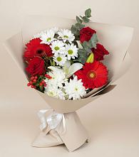 Букет цветов из:  Розы, Хризантемы, Герберы и Лилии в Варгаши