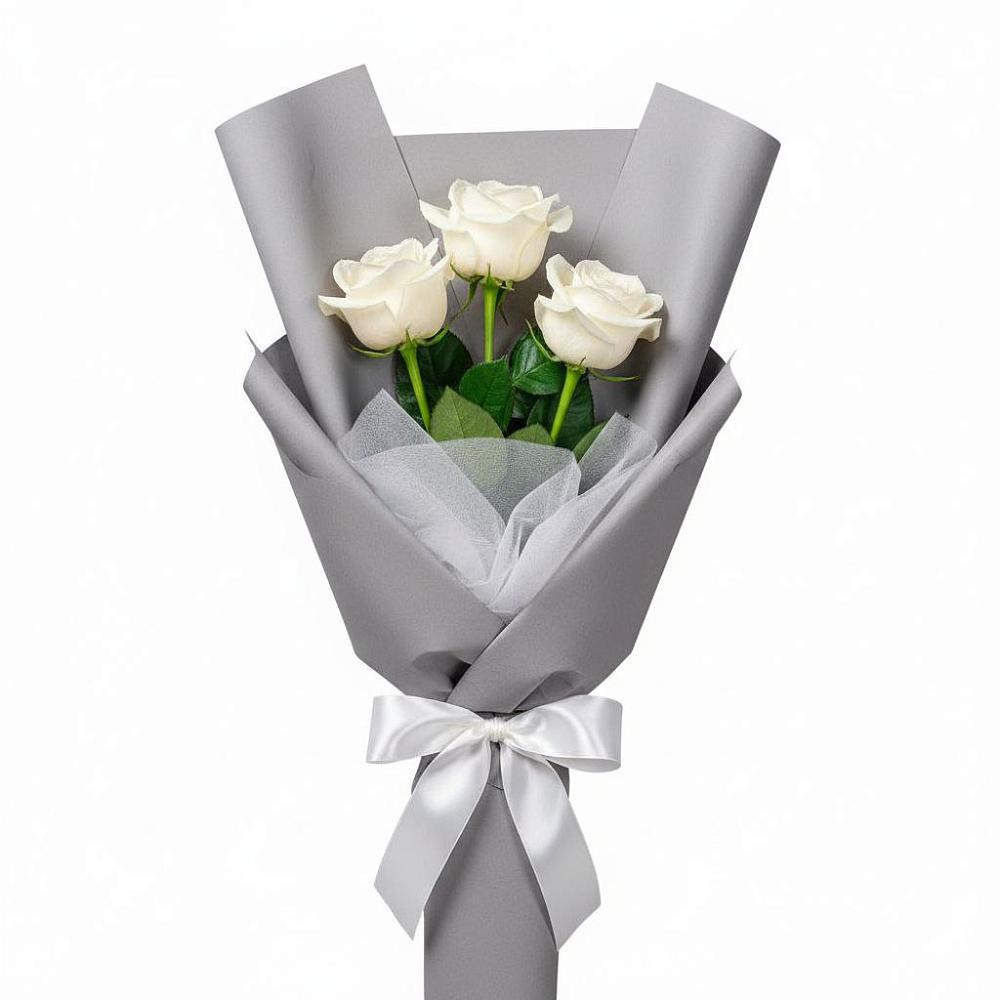 Букет 3 белые розы в Варгаши