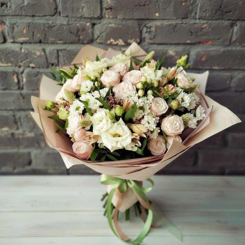 Букет цветов из: Альстромерии, Розы и Хризантемы в Варгаши