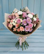 Букет цветов из:  Хризантемы, Розы и Альстромерии в Варгаши